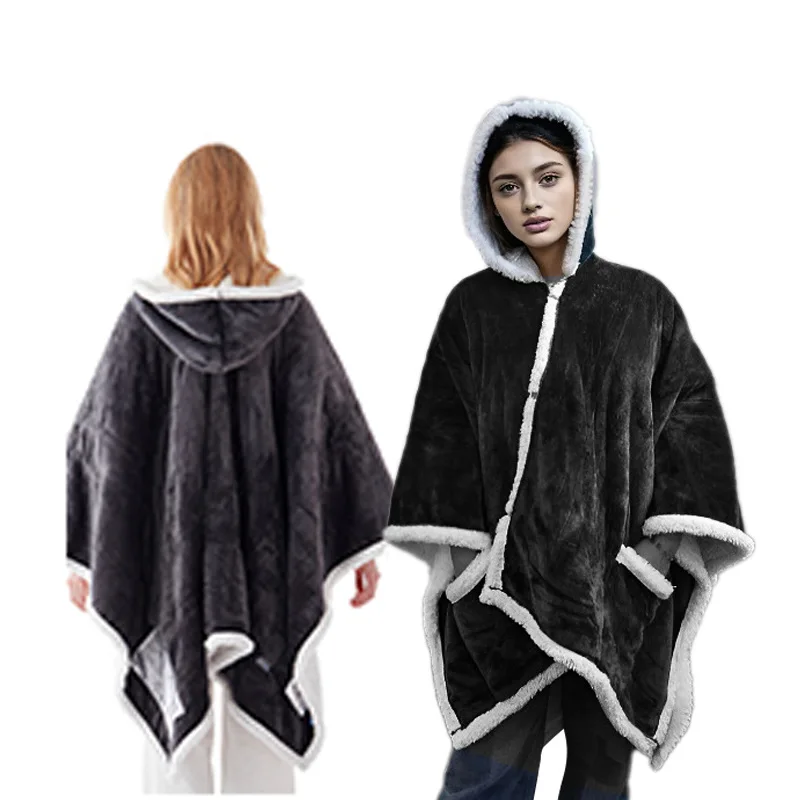 

Winter wearable blanket USB winter warmer heating flannel shawl blanket body heater office home multifunctional shawl