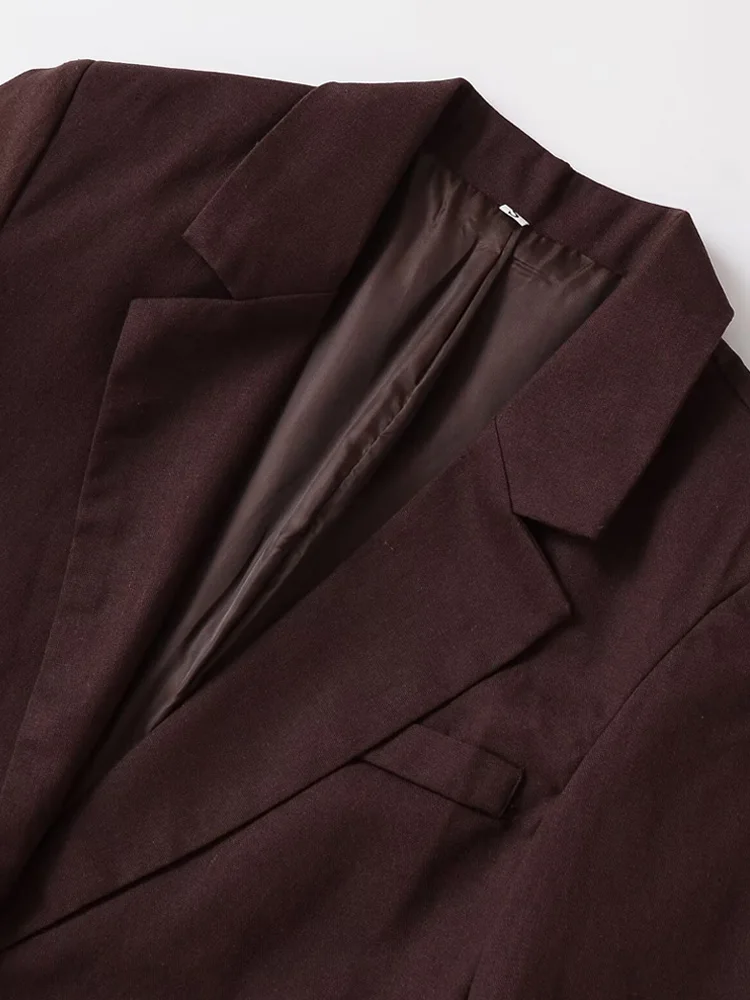 سترة نسائية أنيقة ملابس مكتبية صلبة بزر واحد وياقة على شكل طية صدر السترة وأكمام قصيرة ملابس خارجية نسائية
