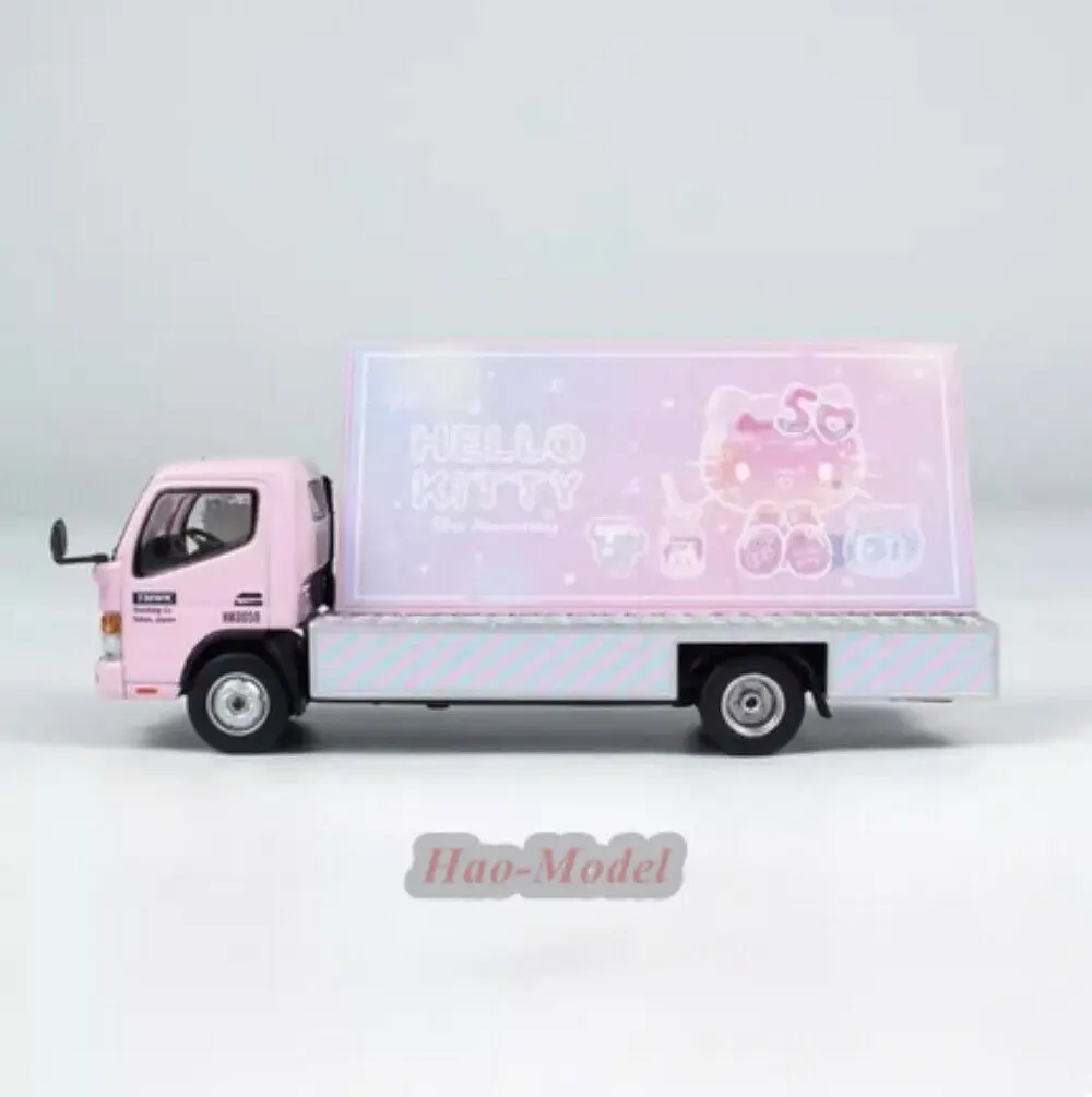 TW 1/64 For Mitsubishi Fuso Canter Hello Kitty Alloy Diecast Model Car Simulated Toys Birthday Gifts Hobby Display Collection