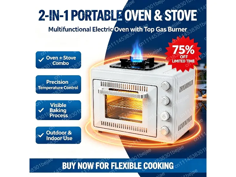 25-30L Portable Camping Gas Oven Multifunctional Integrated Cassette Stove for Backpacking Outdoor Cooking