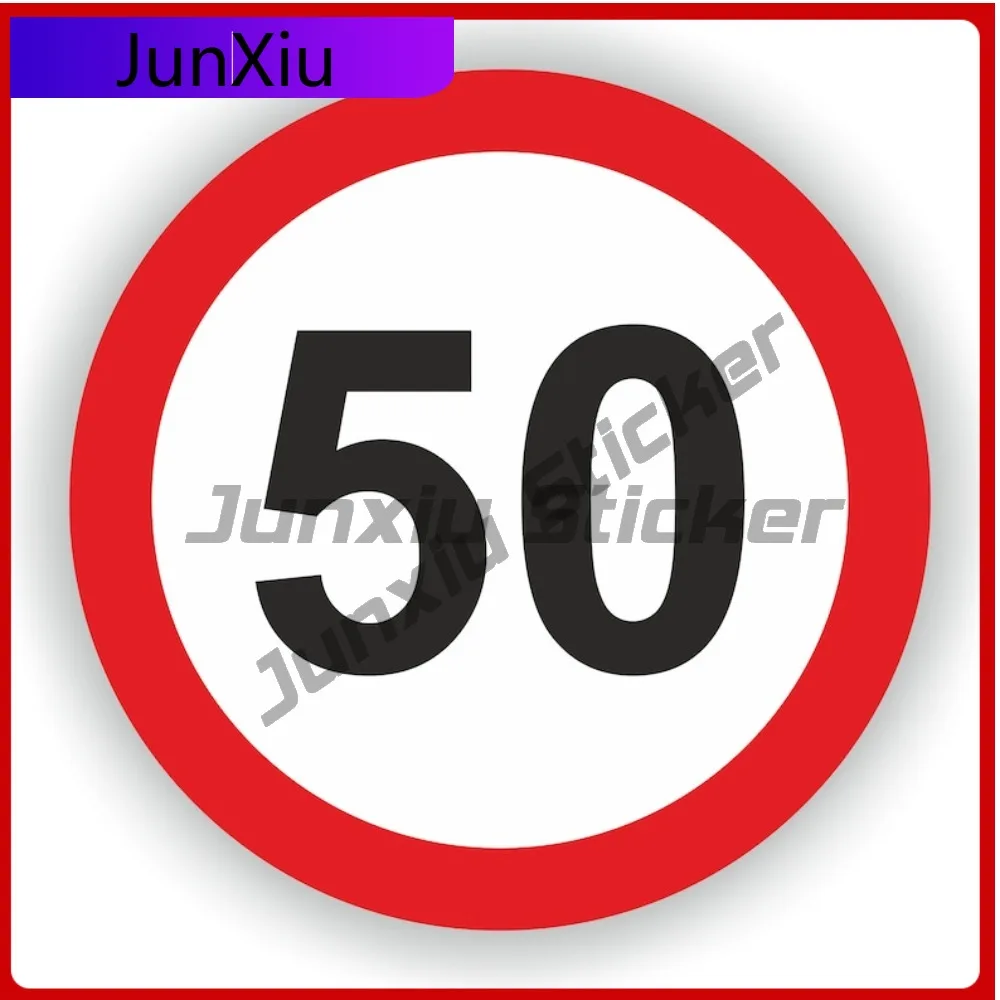 

Speed Limit 50 Circular Traffic Speed Limit Signs Warning Sticker Custom Waterproof Decals Decoration Camper Suv Bumper Refit