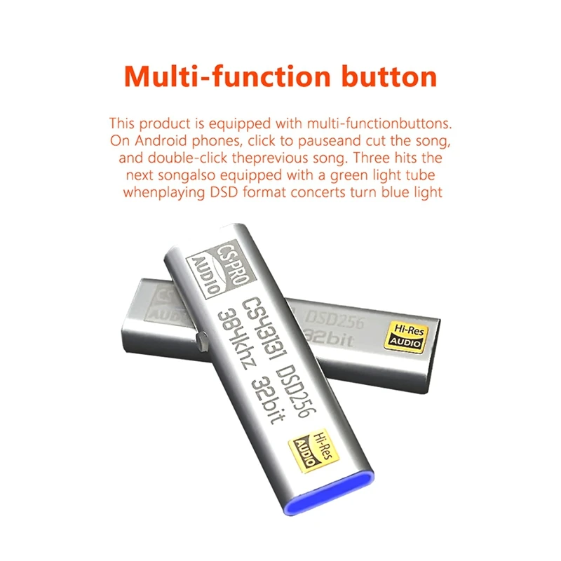 Headphone Amplifier CS43131 USB C DAC Dongle DSD256 Decoding 32Bit 384Khz Decode Type-C To 3.5Mm Jack AUX Adapter