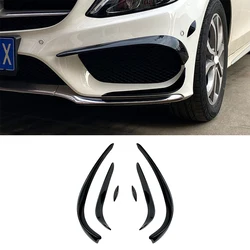 For Mercedes-Benz C-Class W205 C180 C200 C260 C43 AMG 2015-2018 Front Bumper Spoiler Fog Lamp Cover Air Knife Splitter Body Kit