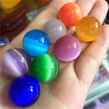 1 adet 20MM doğal renkli kedi gözü mermer yuvarlak top ev ofis dekor kuvars kristal cilalı top taş numune süs