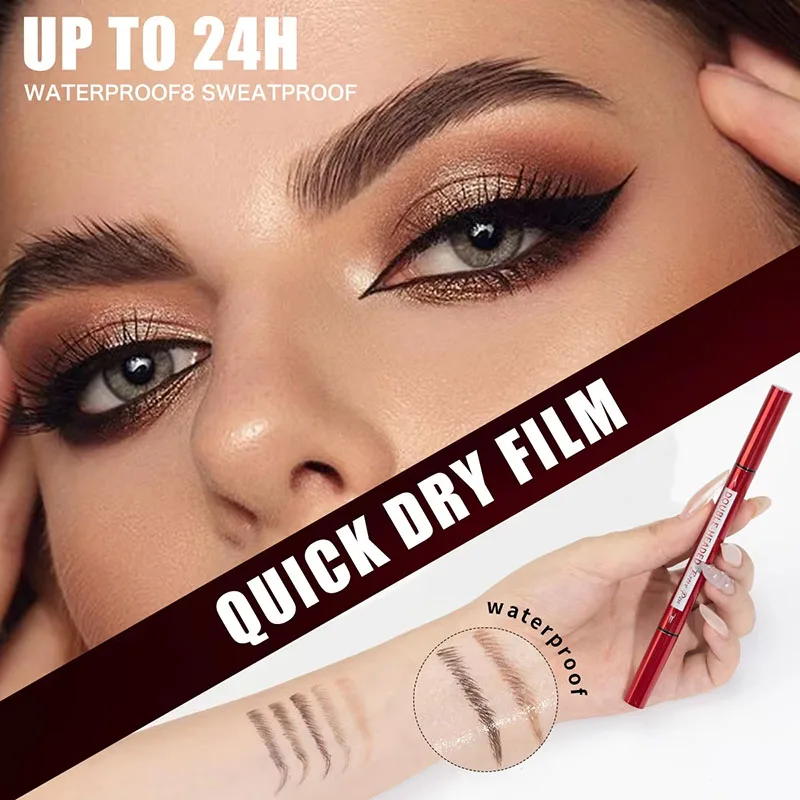 Ultra Fine Eyebrow Pen Long Last Smudge Proof Waterproof Sweat-Proof High Pigmented Easy Applying Liquid Eyeliner Pencil