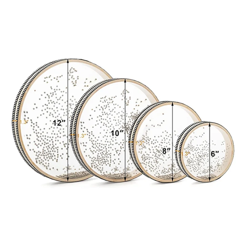 

A51Q-6/8/10/12 Inch Wave Bead Ocean Drum, Sea Sound Drum With Wood Shell Ocean Sound Drum Musical Instrument Percussion