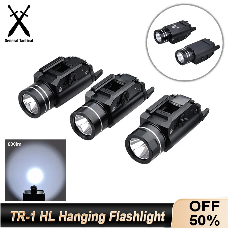 

WADSN Tactic TR-1 HL Hanging Pistol Light Strobe Metal 800 Lumens Powerful Flashlight For Glock 17 19 X300 X400 Hunting Airsoft