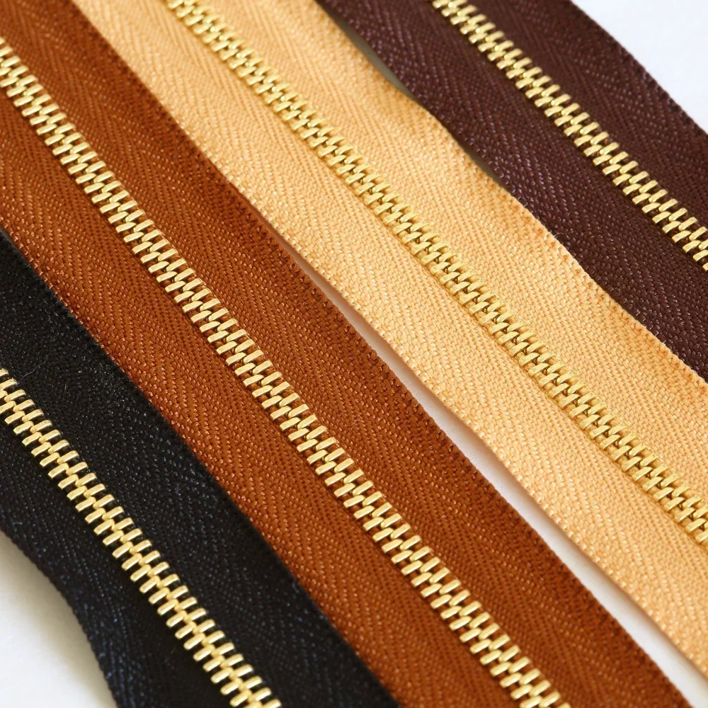 Japan YKK Excella No.3 High End Gold Teeth Unidirectional Code Zipper Handmade Leather Accessories 1M/5M/10M