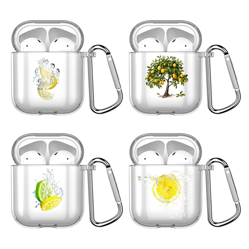 Fruit Lemon Silicone Case For Apple Airpods 1 or 2 Shockproof Cover For AirPods 3 Pro Pro2 Transparent Earphone Protector Capas