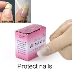 1 Roll Nail Repair Fiberglass Silk Wrap Auto-adesivo Forte Proteger Reforçar Extensão Etiqueta Branca para Broken Manicure Ferramenta