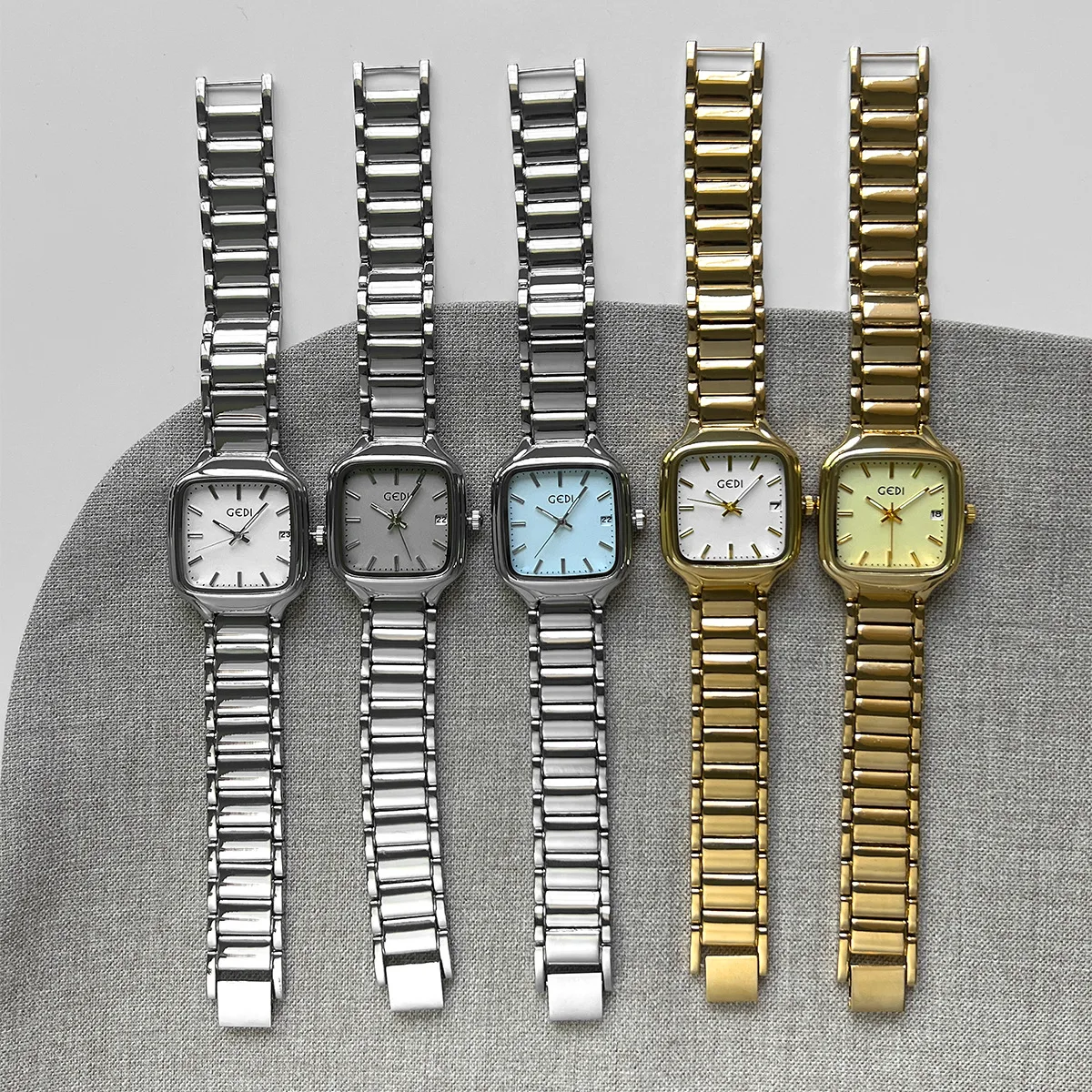 Women Watch Light Luxury Brand Simple Square Dial High Quality Temperament Steel Waterproof Ladies Fashion Quartz Clock Watches