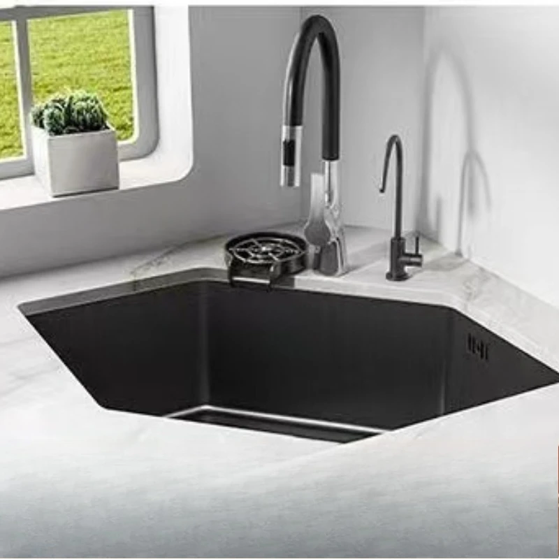 Diamond-shaped Kitchen Sinks Extruded Stainless Steel Kitchen Sinks Nano Corner Home Improvement Lavelli Da Cucina ZY40SC