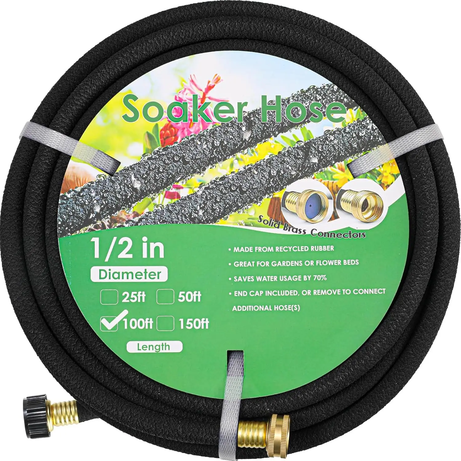 

Шланг для полива длиной 30 метров с латунными соединителями, экономит 70% воды при поливке сада и газона