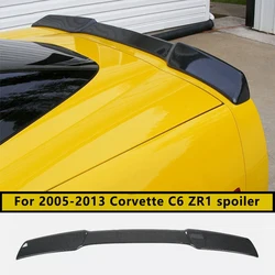 For 2005-2013 Corvette C6 ZR1 ABS Plastic Rear Trunk Lid Wing Spoiler Carbon fiber pattern and Bright black car Accessories