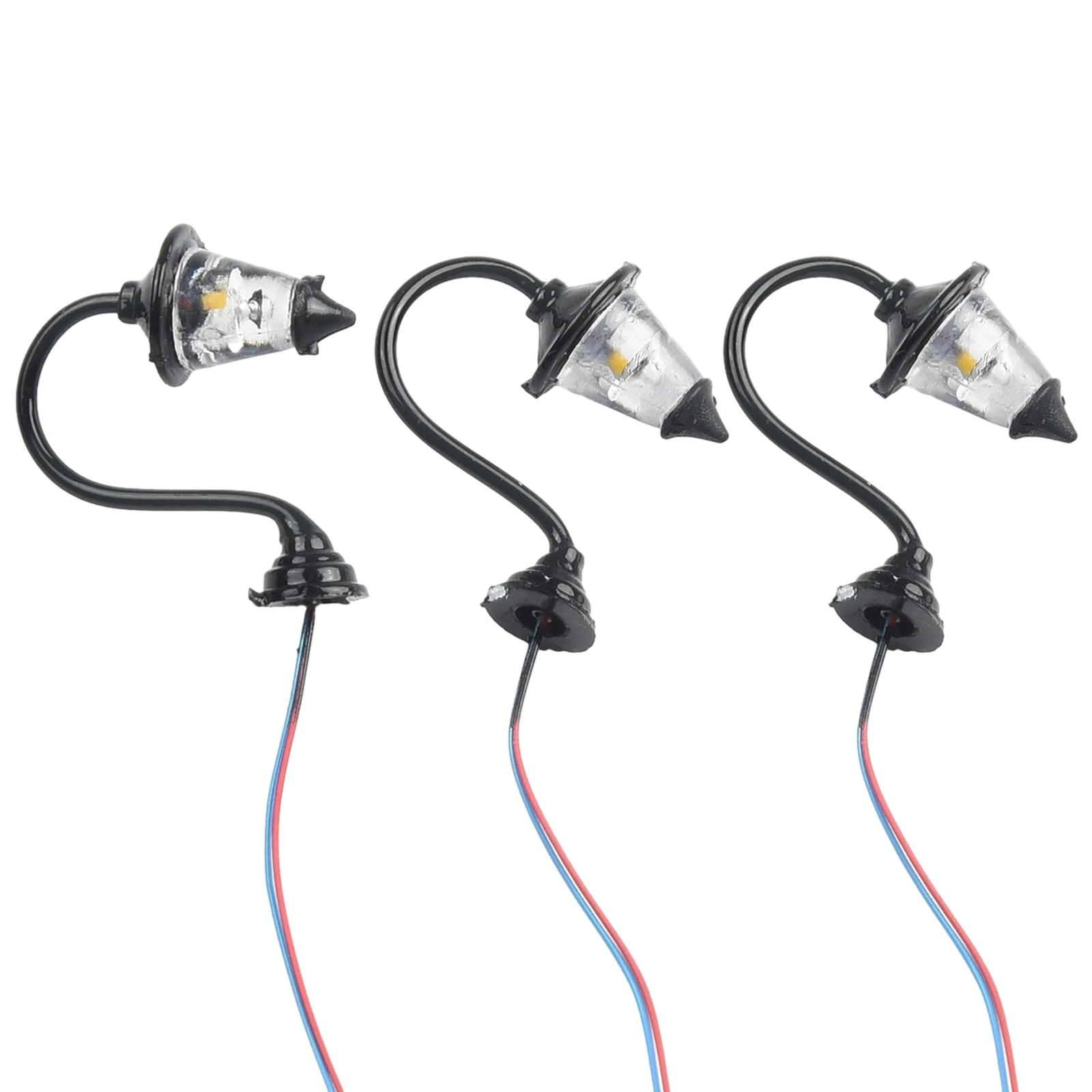 10 Piece LED Wall Lamps Kit for HO Scale Model Railway Layouts and Architectural For Building Sets Steel Lampposts