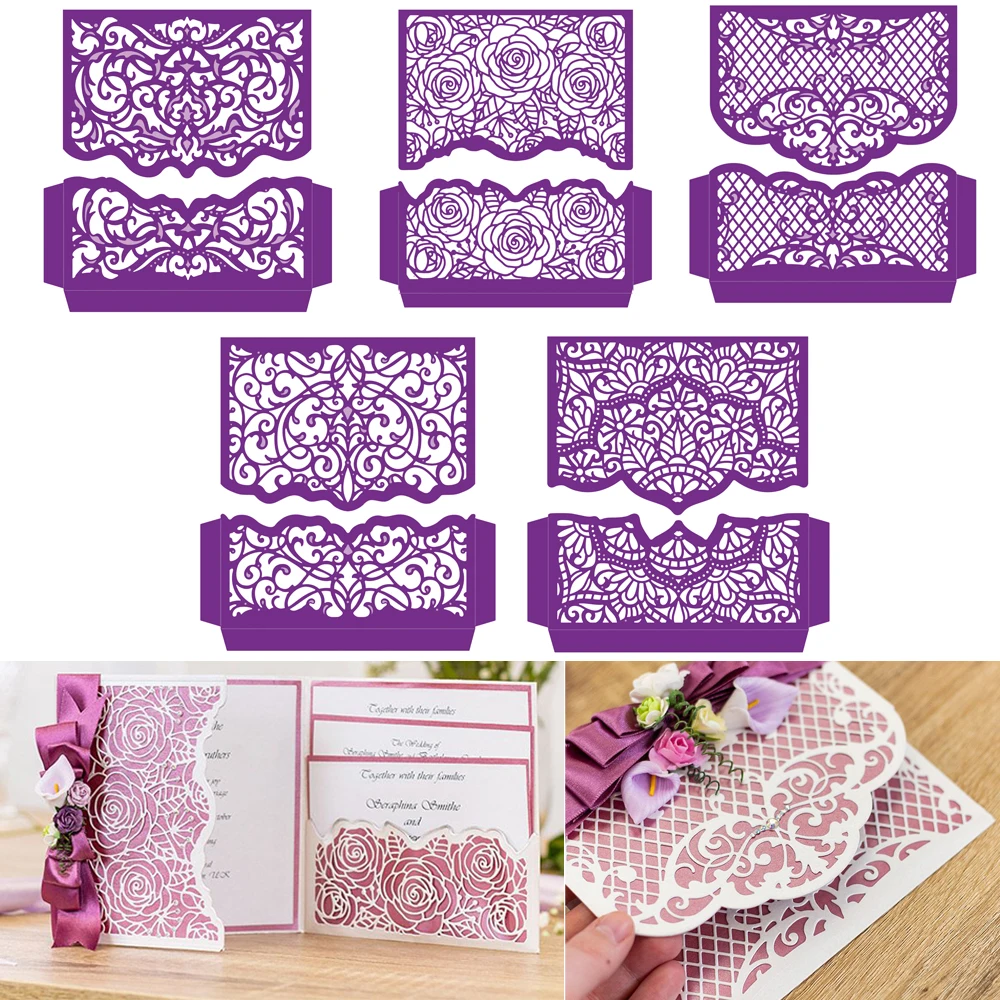 Split Lace Frame Metal Cutting Dies Create a Card Split Invitation Die Cuts Knife Mold For DIY Scrapbooking Album Card Making