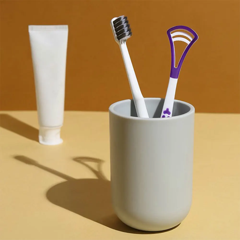 فرشاة اللسان البلاستيكية مكشطة اللسان للبالغين منظف اللسان فرشاة تنظيف الفم العناية بالفم للحفاظ على التنفس المنعش #1