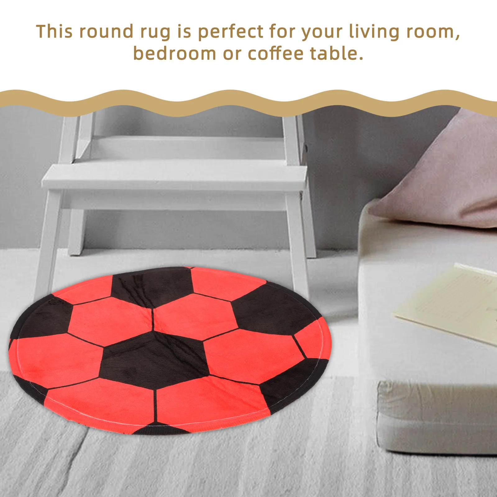 

Non Slip Floor Mat Round Soccer Rug Football Pattern Bedroom Living Room Area Rug Front Door Carpet Round Mats Home Anti Slip