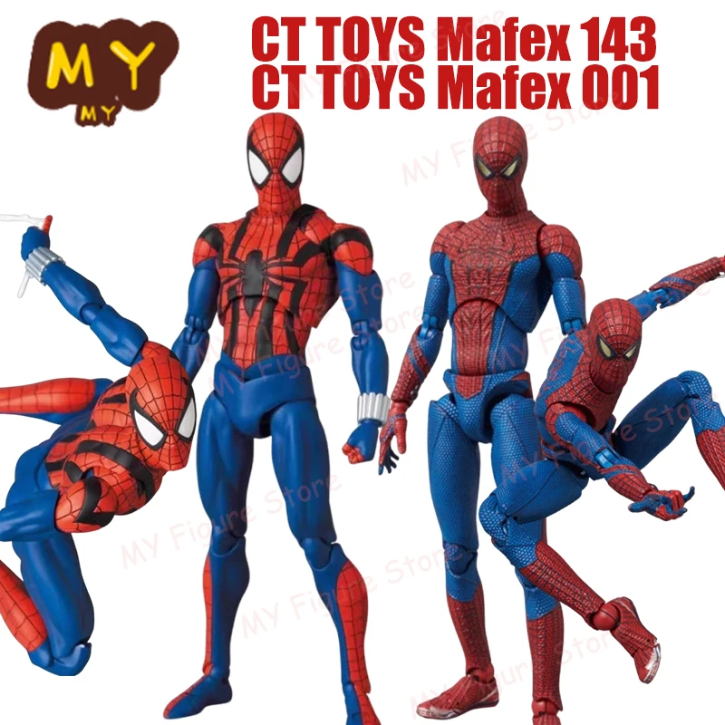 New CT Toys Spiderman Mafex 143 Figure Mafex 001 Peter Parker Andrew Garfield Figure Ben Reilly Comic Ver Action Figure Toy