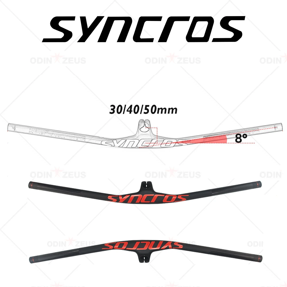 SYNCROS FRASER IC SL Integrated Handlebar with Stem,MTB Full Carbon Fiber, Mountain Bike Accessories, 8 Degree, 30mm, 40mm, 50mm