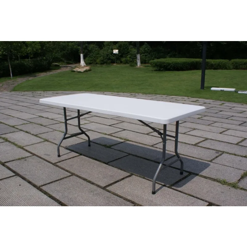 Plastic folding table, light rectangular table, white plastic, outdoor dining table, conference table 183 * 76cm