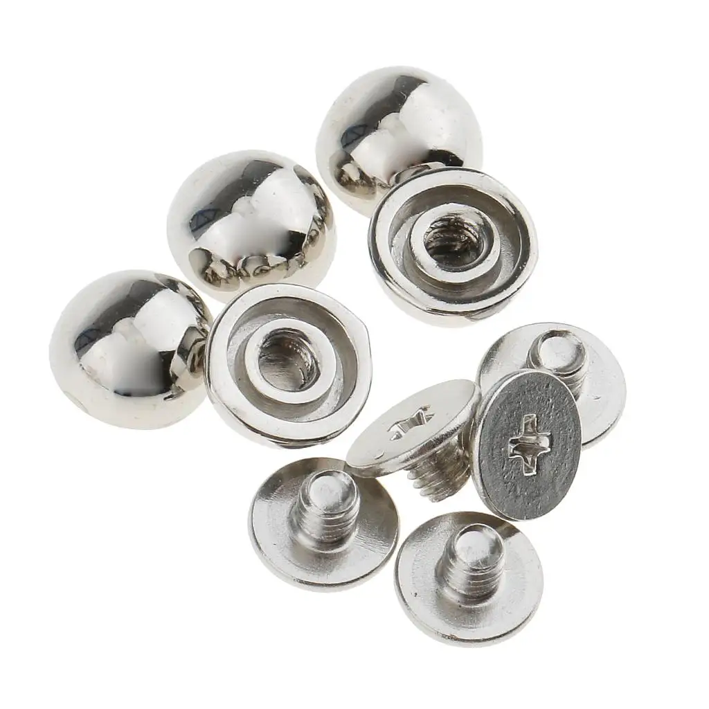 Metal Silver Studs Dome 8mm Rivets Buttons for Leather Crafts Accessories Upholstery Decor