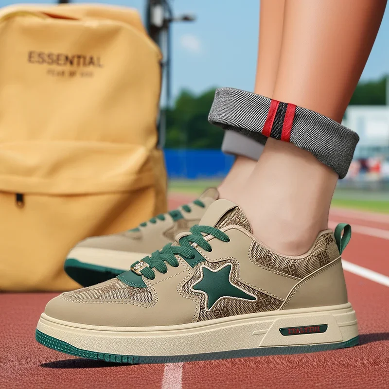 

Мужская вулканизированная обувь: всесезонная повседневная прогулочная обувь на плоской подошве с круглым носком и шнуровкой с цветными блоками.