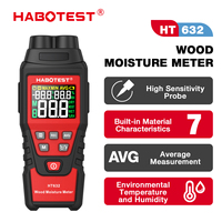 HABOTEST HT632 Digital Wood Moisture Meter Wall Water Tester Humidity Meter Two Pins Hygrometer Concrete Cement Brick Detector