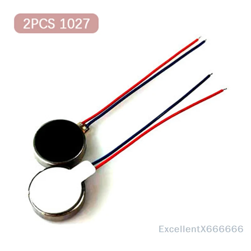 2 PCS 1027 Mini Vibration Motors Flat Coin Button-Type Micro DC 3V 12000rpm Vibrating Motor for Mobile Cell Phone Pager