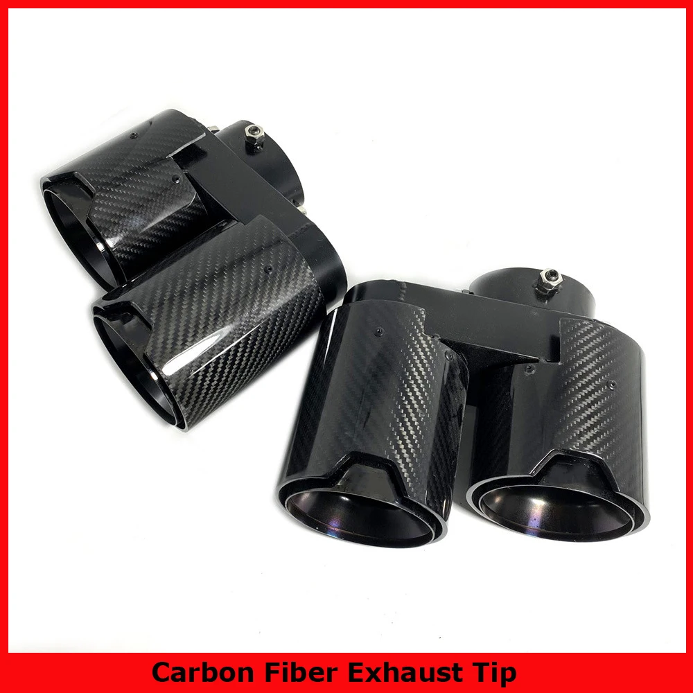 

2PCS No Welding Nozzle Car Carbon Fiber Exhaust Tip For BMW G05 X5 G06 X6 G07 X7 2019+ Muffler Tip Exhaust Pipe System