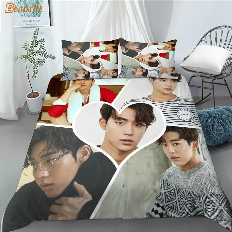 Hot Sale Idol Nam Joo Hyuk KPOP 1 Duvet Cover 2 Pillowcases Polyester Fabric Bedding Set Family Boy Kid Set Duvet Cover Set