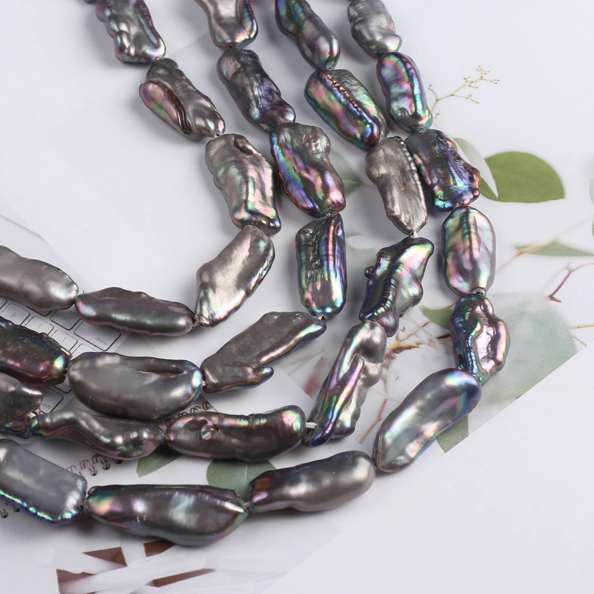 Natural Pearl Black Pipa Bead Delicate Shape Elegant Appearance for DIY Jewelry Making Handmade Bracelet Necklace Length 36cm