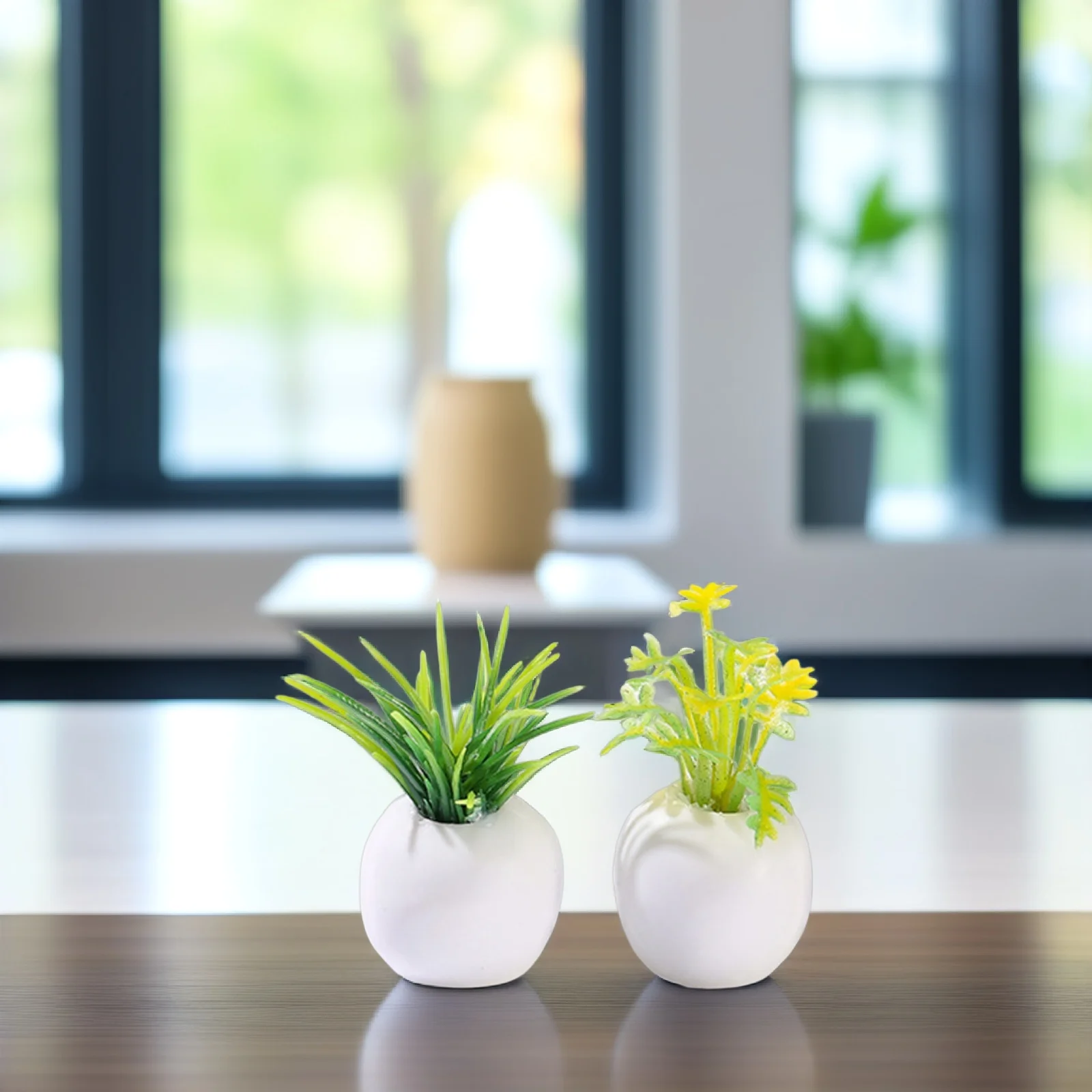 

4pcs Miniature Bonsai Plants Tiny Potted Plant For House Decor Mini Garden Landscape Prop Artificial Indoor Desktop Ornament