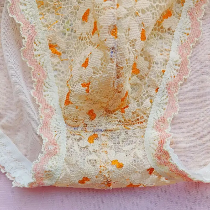 Сексуальные кружевные трусы с цветочным бантом, прозрачные сетчатые мужские трусы с выпуклой сумкой, удобное мягкое нижнее белье BF