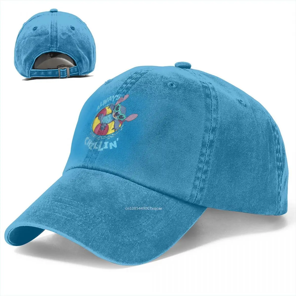 Lilo & Stitch Always Chillin Men Women Baseball Cap Cartoon Cute Distressed Washed Caps Hat Outdoor Workouts Snapback Hat