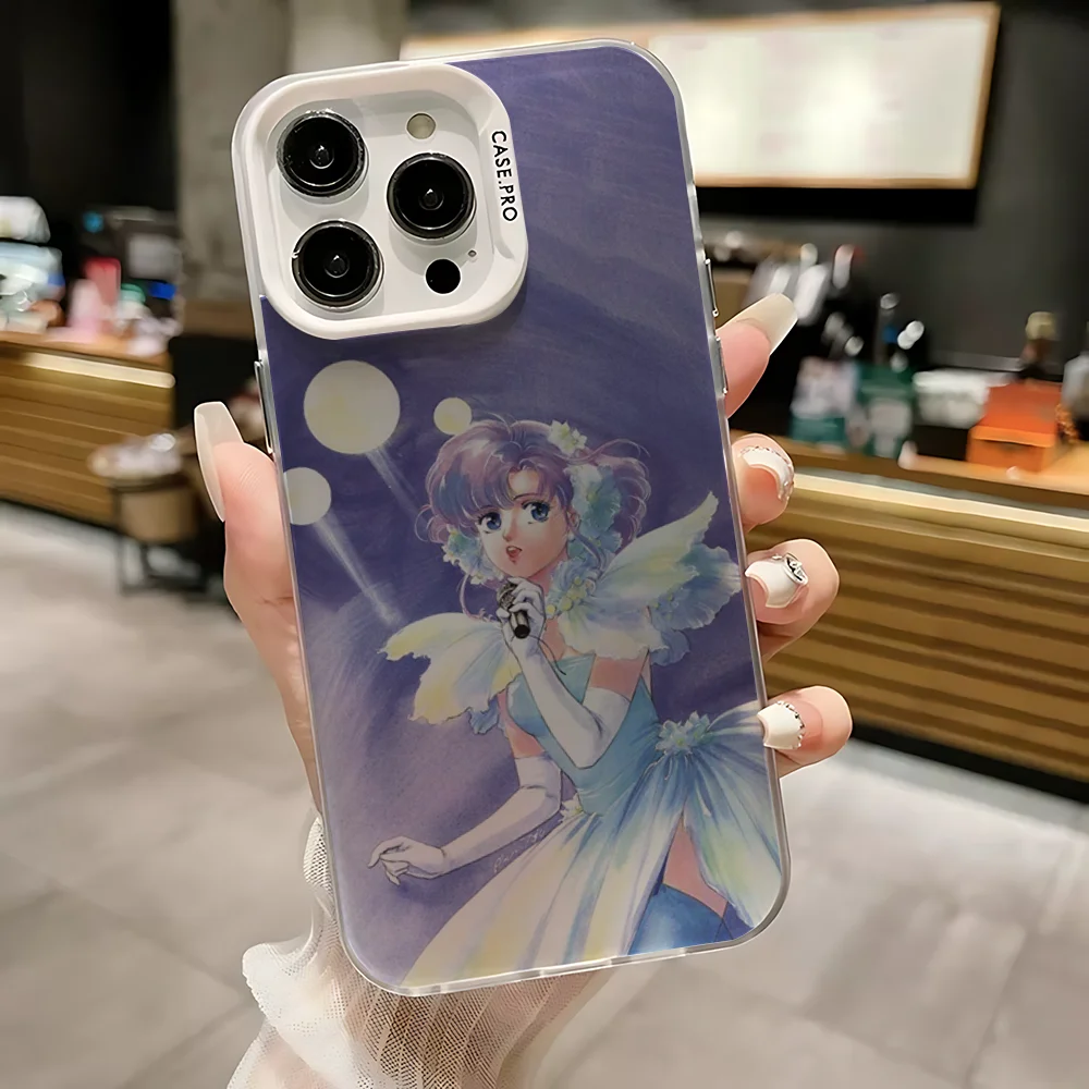 حافظة هاتف C-Creamy Mami Magic لهاتف iPhone 16,15,14,13,12,11,Mini,Pro,SE,MAX غطاء أبيض غير لامع مقاوم للصدمات