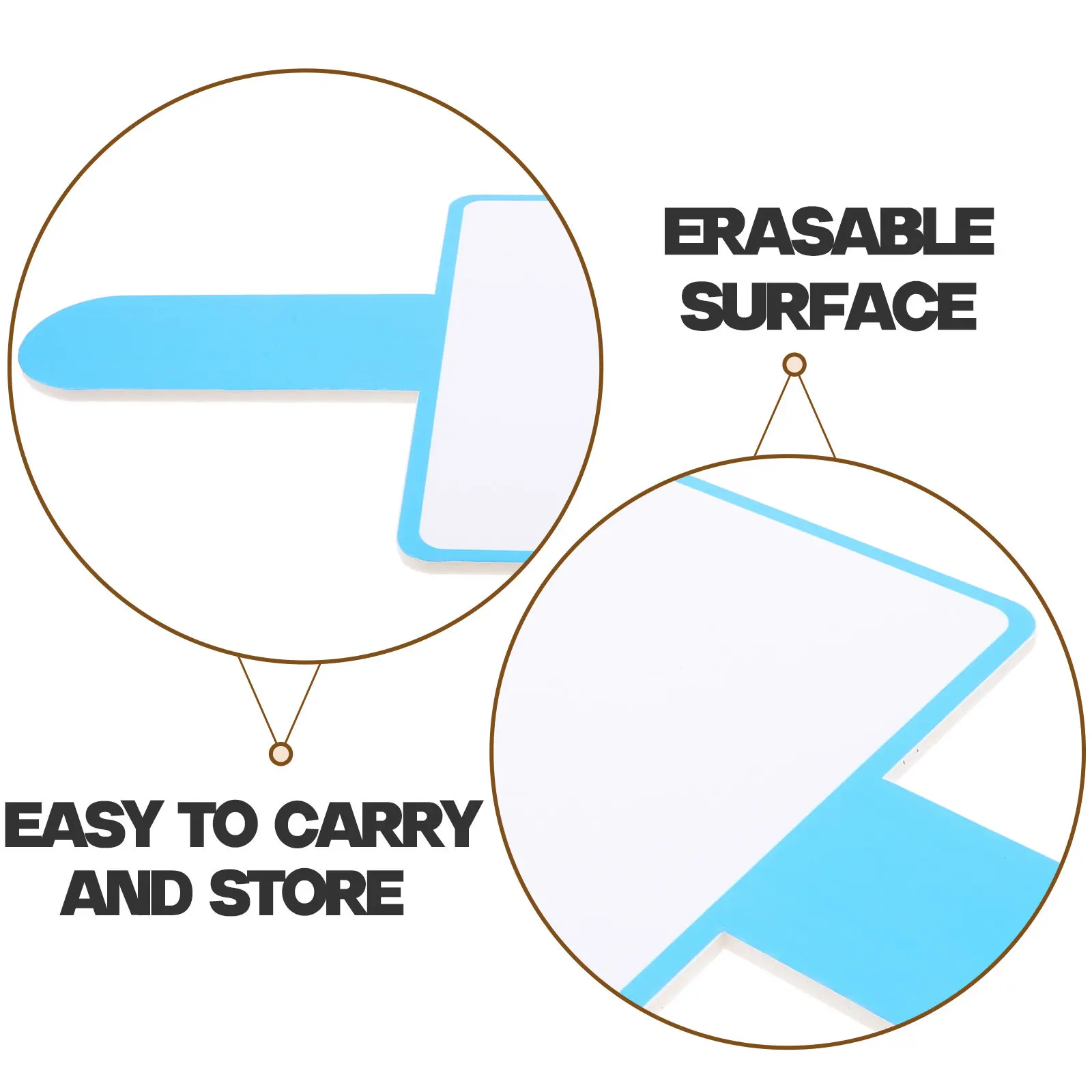 2Pcs Lightweight Foam Dry Erase Paddles Single Sided Handheld Answer Boards for Student Learning Office Meetings Classroom