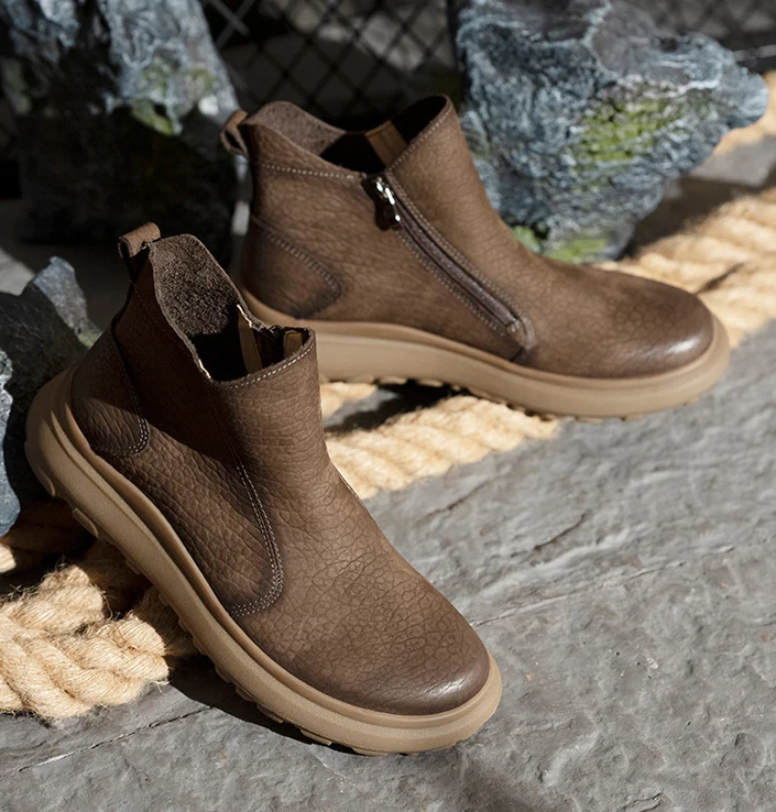 LIHUAMAO A grade Cow Leather suede work boots men Shoes motorcycle boots sneaker Ankle work Boots Comfort Outsole footwear