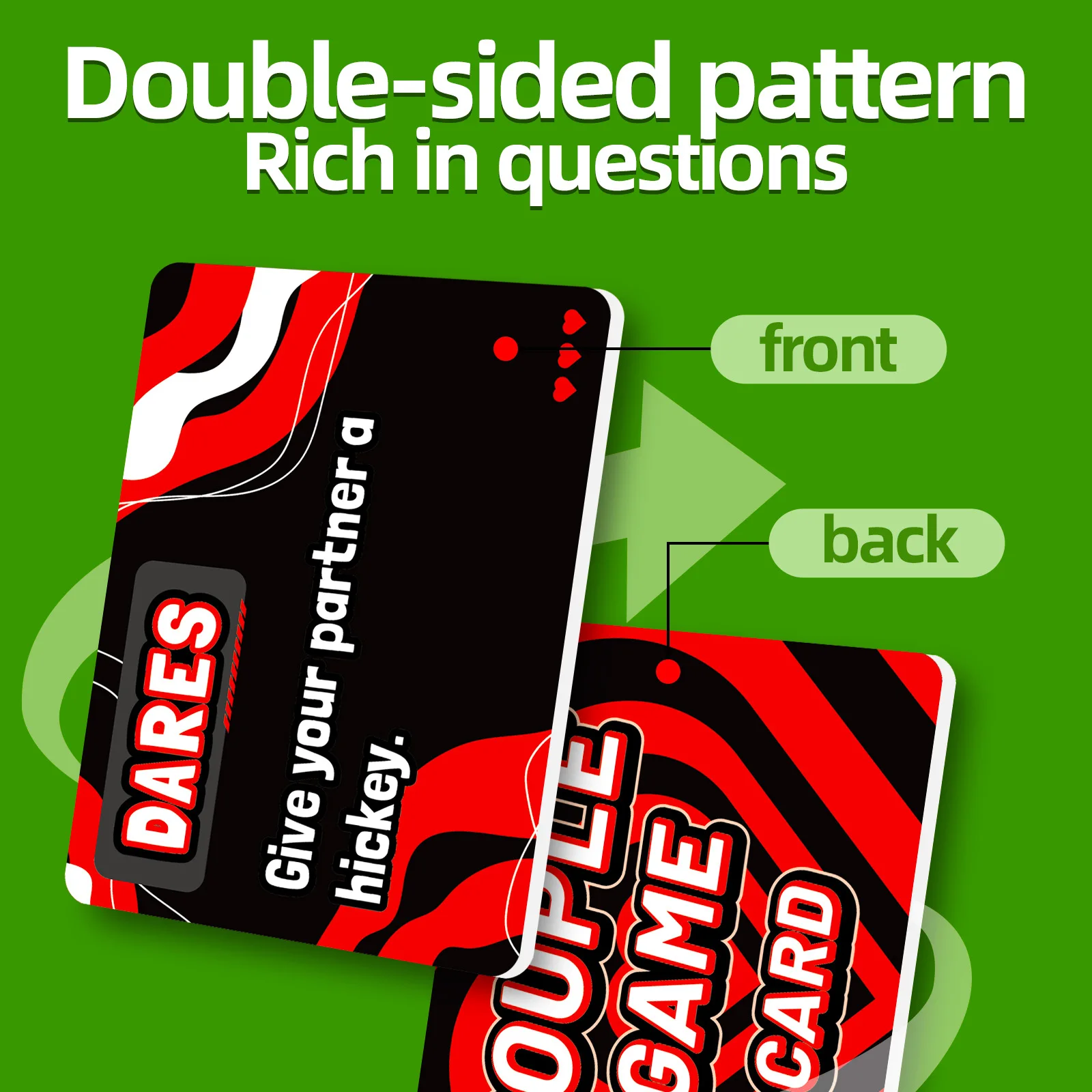 Confezione da 50 carte di relazione interattive con patta a forma di cuore, segnale d'amore, verità o diventa, gioco di carte per coppie, quiz_coppia, set di giochi di comunicazione