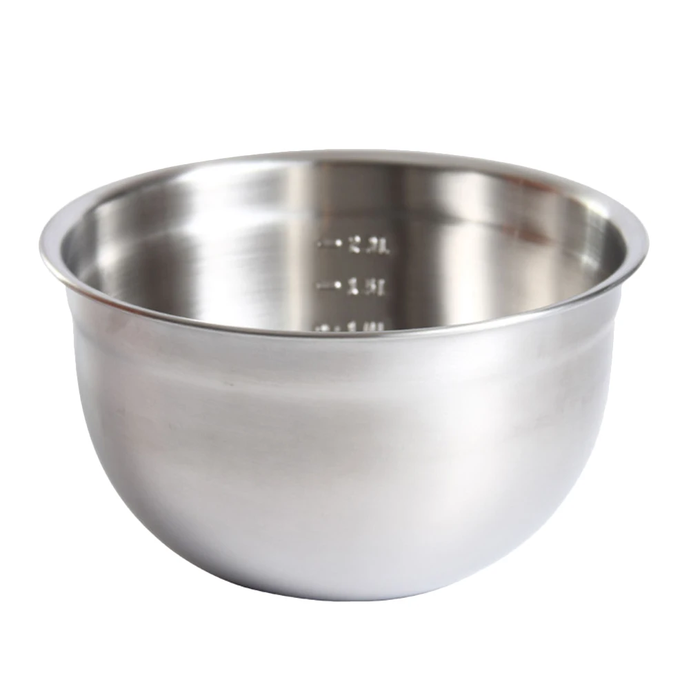 

2.6L Stainless Steel Mixing Bowl Deepened Egg Beating Container Silver 20cm Diameter for Home Restaurant Use Egg Beating Bowl
