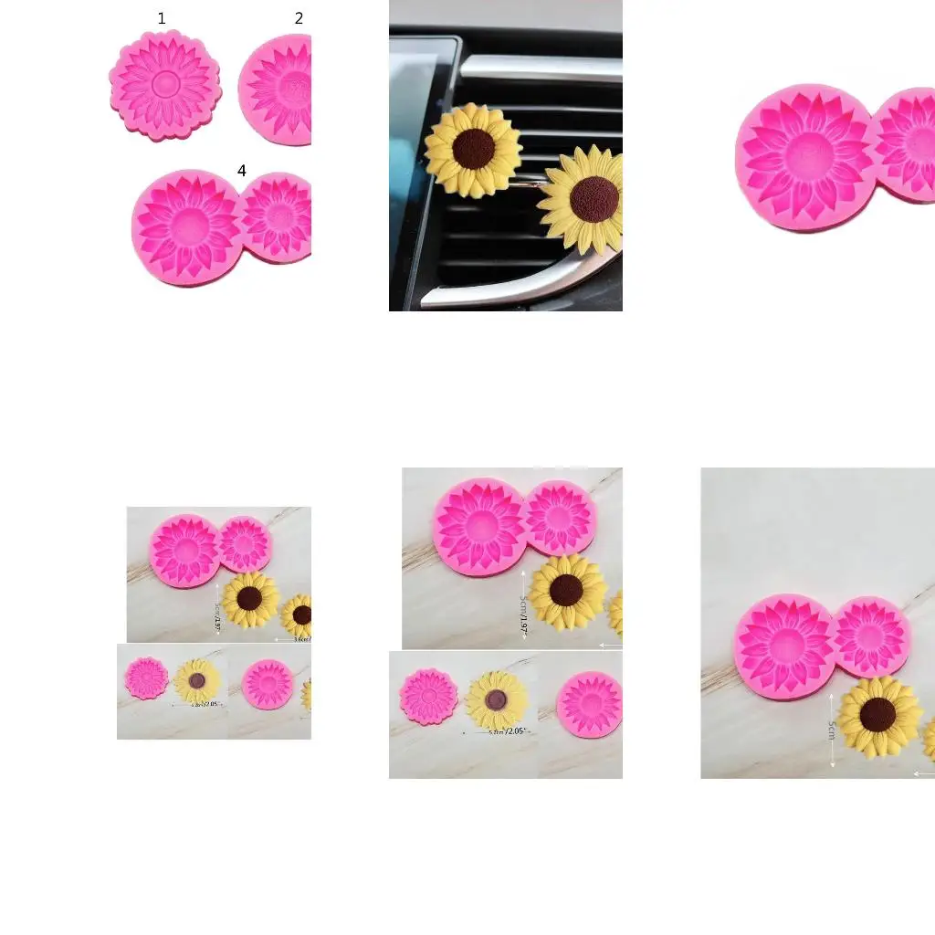 Flower Epoxy Glues Silicone Mold Table Soft Ceramic Plaster Ornament Diy Car Air Outlet Decorations