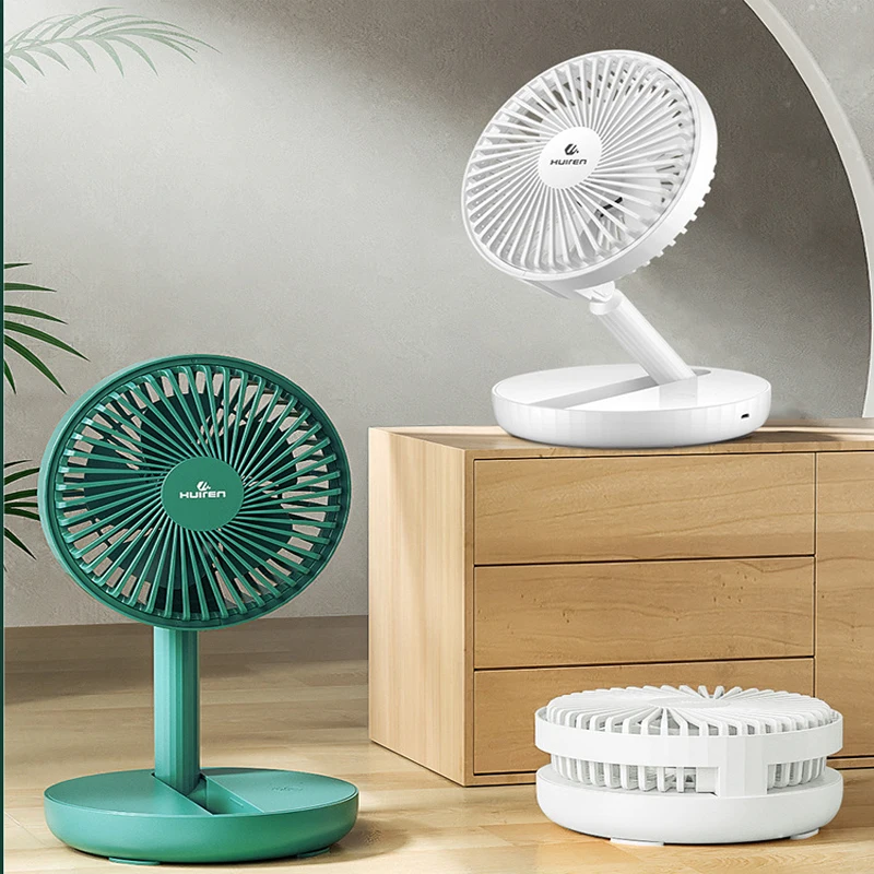 Small Fan Super Quiet Office Desktop Fan Summer Rechargeable Fan Portable Large Wind Power USB Rechargeable Folding Fan