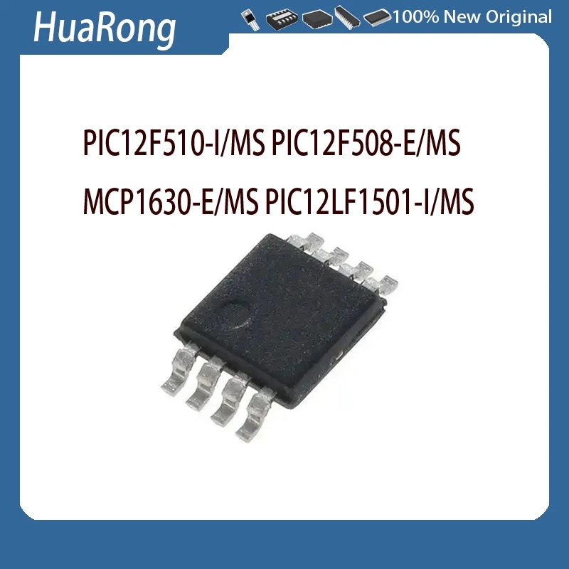 New 10Pcs/lot PIC12F510-I/MS 12F510    PIC12F508-E-MS 12F508  MCP1630-E-MS 1630E   PIC12LF1501-I-MS MSOP-8