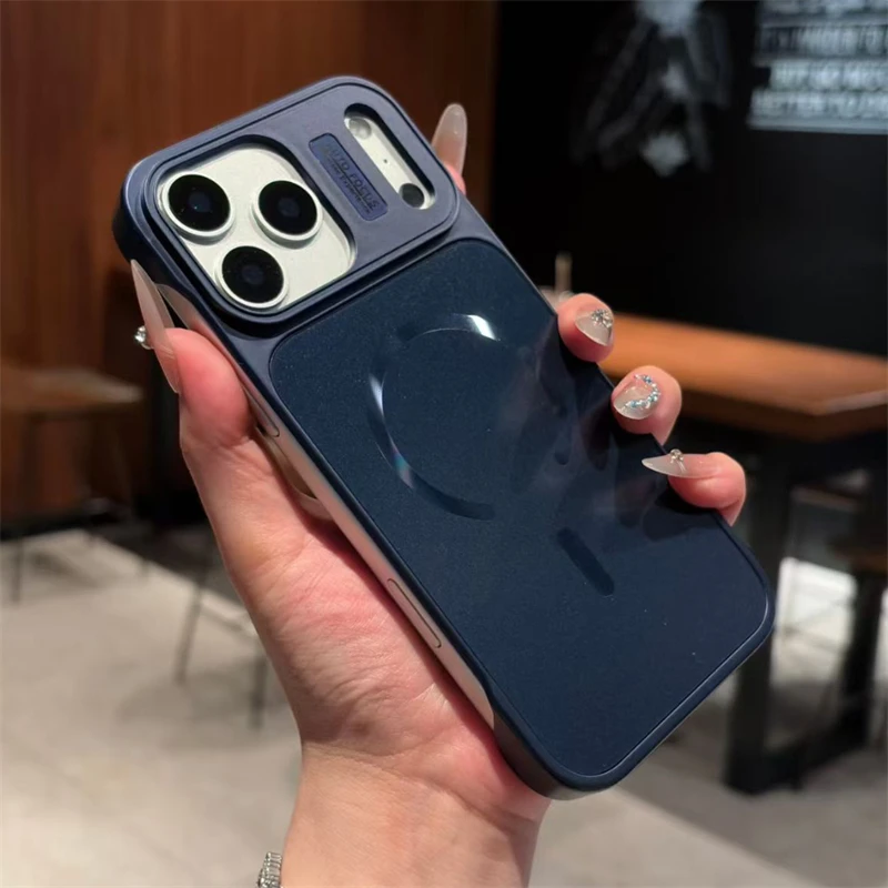 

Luxury AG Matte Frameless Cooling For Magsafe Magnetic Case For iPhone 17 16 14 15Plus 13 12 11 Pro Max Shockproof PC Hard Cover