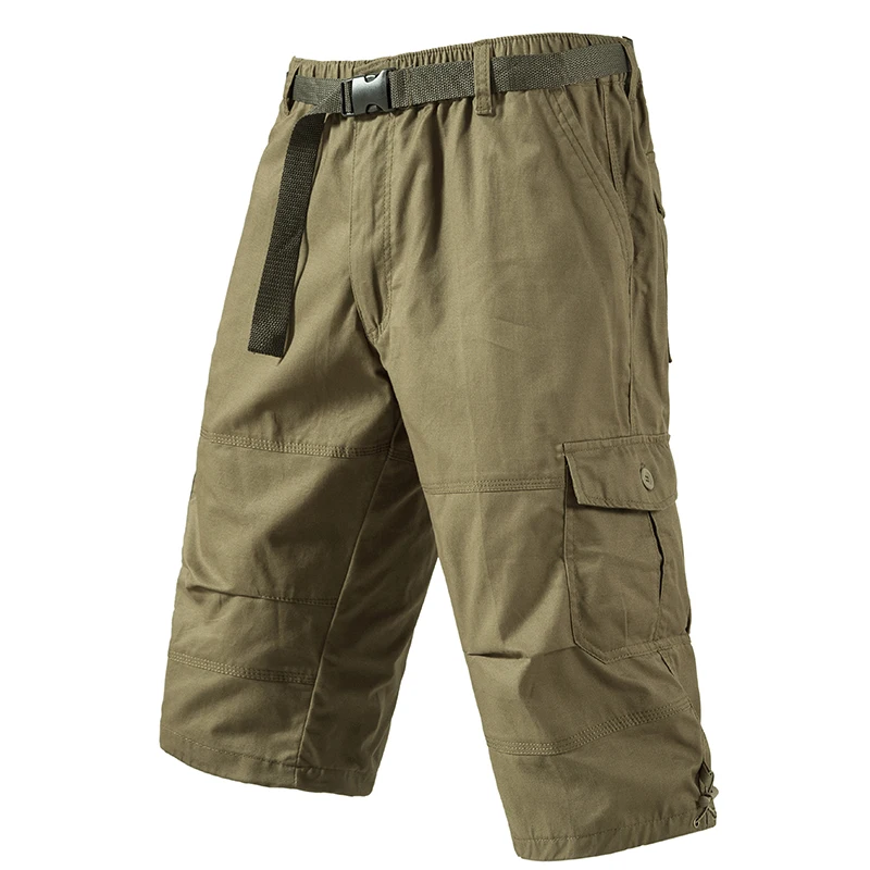 Men's Casual Outdoor Shorts Cotton Capri Shorts Summer Pockets Sports Jogger Hiking Fishing Below Knee Work Shorts