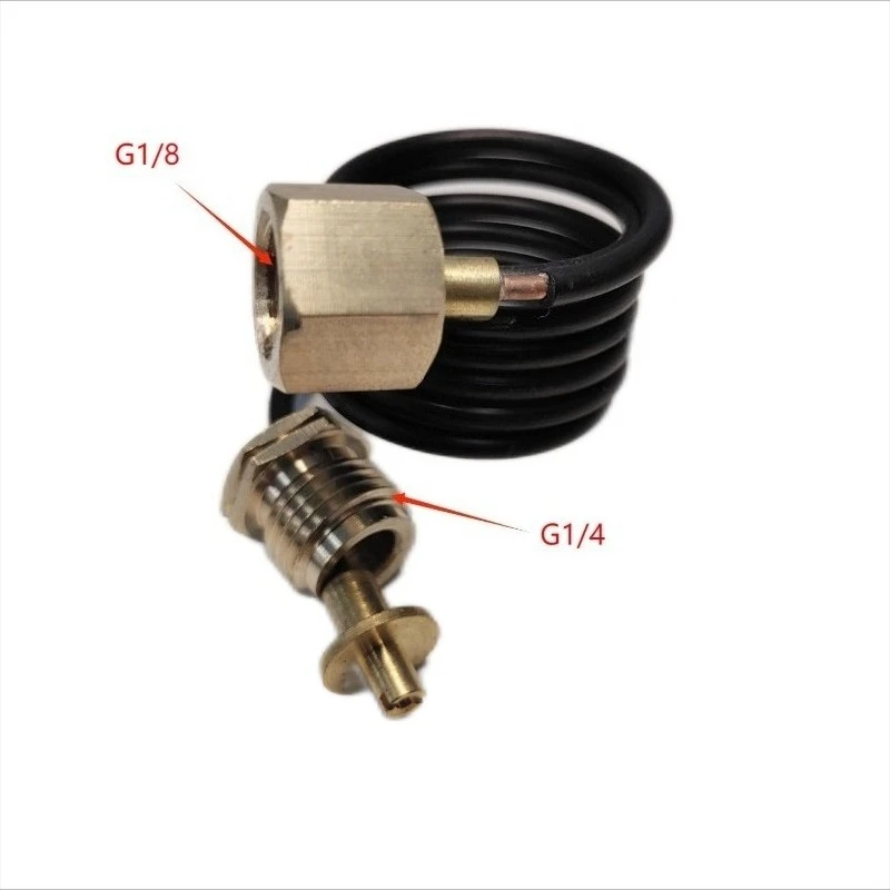 

For Coffee Machine Pressure Gauge Capillary Tube G1/4 Turns G1/8 Internal and External Threads 2 Male Heads 1 Female Head