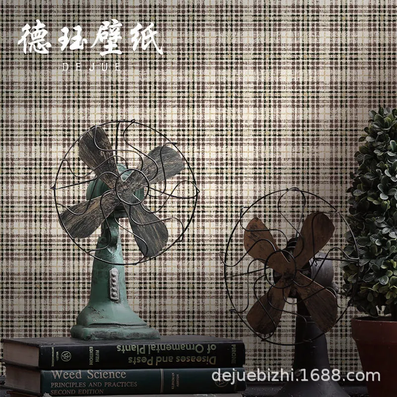 England Plaid Modern Minimalist Non Woven British Style Living Room Bedroom Clothing Store Background Wall Paper Non Self