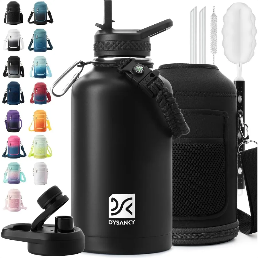 

Insulated Water Bottle Thickened Stainl Steel Vacuum Metal Portable Sports Half Gallon Large Water Jug for Gym and Hiking with