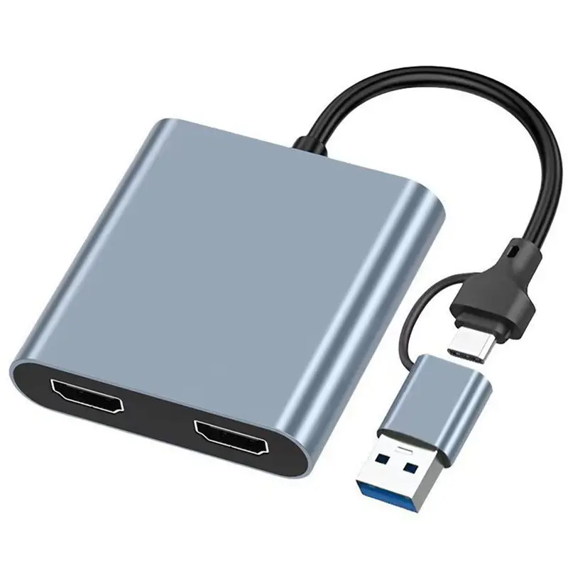 

Superior-Type-C To Dual 4-In-1 Docking Station Compatible USB HUB Supports 4K Display Projection Screen