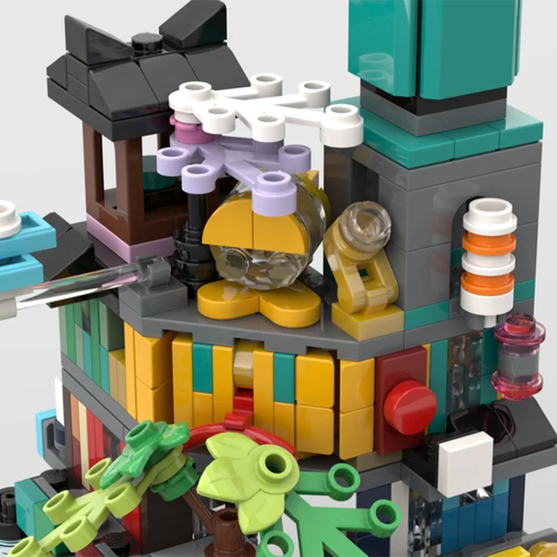 611 قطعة MOC وحدات صغيرة لحدائق مدينة النينجيا نموذج مصغر اللبنات تجميع لتقوم بها بنفسك هدية الكريسماس فكرة لعبة التعليم عيد ميلاد #5